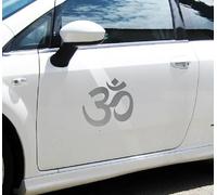 Sticker Tattoo Om Symbol Omm Sign Sound of the Universe Infinity Connection (Metallic Silver, 20 cm)