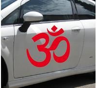 Sticker Tattoo Om Symbol Omm Sign Sound of the Universe Infinity Connection (Red, 50 cm)