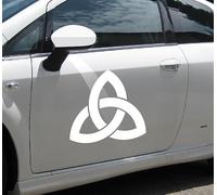 Sticker Tattoo Trinity Knot Triqueta Trinity Infinity and Connection (White, 30 cm)