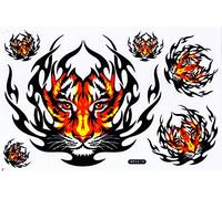 Sticker Tiger Head Ornaments Big Cat Biker 1 Sheet 26.5 x 17.5 cm