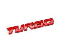 Sticker Turbocharged Turbo Metal Alloy 3D Badge Car Modification Accessories Rear Marked Side Marking Decorative Car-Sticker (Red)
