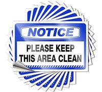 Sticker Wall Art Peel and Stick Personalized Bar Notice Please Keep This Area Clean Long Lasting Garage Signs for Men Vintage(8X12CM-10Pcs)