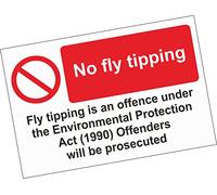 Sticker - Warning - 10x No Fly Tipping - Environmental Protection act 1990 Safety Sign 7,87x11,8 in - Vinyl - for Your Safety - Company - School - Kindergarten - Office - Factory