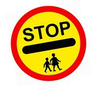 Sticker - Warning - 1x School Crossing Patrol Safety Sign 30x30cm - Decal for Office - Company - for Your Safety - Company - School - Kindergarten - Office - Factory