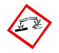 Sticker - Warning - 5X Corrosive Label Sticker - Vinyl - for Your Safety 3,93x3,93 in- Decal for Office - Company - School - Hotel - for Your Safety