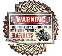 Sticker Warning This Property is Protected By A Highly Trained Rabbits Cup for Tumbler Waterproof Durable Vinyl/Monster Truck Room Decor Teenager - Funny Stickers Water Bottles