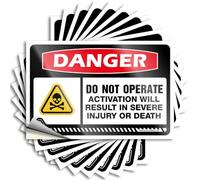 Sticker Whimsical Bathroom Decor Danger Do Not Operate Activation Will Result in Severe Injury Or Death - Wall Art 3D Mental Health Awareness Clear Print | Funny Signs for Home Bar(12X18CM-6Pcs)