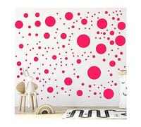 StickerDeen 500+ Assorted Polka Dot Circle Wall Stickers for Kids Bedroom Living Room, Classroom, Playroom Decor Removable Vinyl Wall Stickers Dots Wall Decals (Hot Pink)
