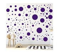 StickerDeen 500+ Assorted Polka Dot Circle Wall Stickers for Kids Bedroom Living Room, Classroom, Playroom Decor Removable Vinyl Wall Stickers Dots Wall Decals (Purple)