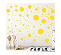 StickerDeen 500+ Assorted Polka Dot Circle Wall Stickers for Kids Bedroom Living Room, Classroom, Playroom Decor Removable Vinyl Wall Stickers Dots Wall Decals (Yellow)