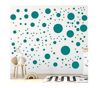 StickerDeen 500+ Assorted Polka Dot Circle Wall Stickers for Kids Bedroom Living Room, Classroom, Playroom Decor Removable Vinyl Wall Stickers Dots Wall Decals (Teal)