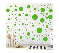 StickerDeen 500+ Assorted Polka Dot Circle Wall Stickers for Kids Bedroom Living Room, Classroom, Playroom Decor Removable Vinyl Wall Stickers Dots Wall Decals (Green)
