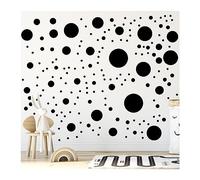StickerDeen 500+ Assorted Polka Dot Circle Wall Stickers for Kids Bedroom Living Room, Classroom, Playroom Decor Removable Vinyl Wall Stickers Dots Wall Decals (Black)