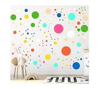 StickerDeen 500+ Assorted Polka Dot Circle Wall Stickers for Kids Bedroom Living Room, Classroom, Playroom Decor Removable Vinyl Wall Stickers Dots Wall Decals (Medium Colours (Mixed))