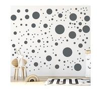 StickerDeen 500+ Assorted Polka Dot Circle Wall Stickers for Kids Bedroom Living Room, Classroom, Playroom Decor Removable Vinyl Wall Stickers Dots Wall Decals (Grey)