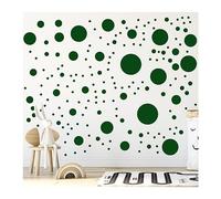StickerDeen 500+ Assorted Polka Dot Circle Wall Stickers for Kids Bedroom Living Room, Classroom, Playroom Decor Removable Vinyl Wall Stickers Dots Wall Decals (Dark Green)
