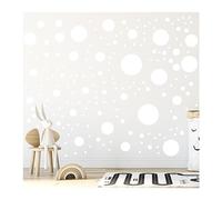 StickerDeen 500+ Assorted Polka Dot Circle Wall Stickers for Kids Bedroom Living Room, Classroom, Playroom Decor Removable Vinyl Wall Stickers Dots Wall Decals (White)