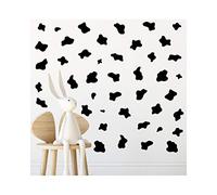 StickerDeen | Cow Prints Wall Sticker Animal Nursery Living Room Decoration Removable Decal Peel & Stick Wall Art Vinyl Decals (Gift Pack of 104) (Black)