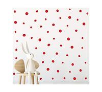 StickerDeen | Doodle Dots Pattern Mural Style Shape Decoration Removable Nursery Wall Art, Window, Furniture Vinyl Decal Stickers Gift | (Pack of 216) (Red)