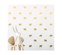 StickerDeen | Elephant Animal Shape Decoration Removable Wall Art Vinyl Decal Stickers | (Pack of 84) (Gold)