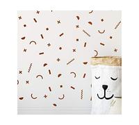 StickerDeen | Memphis Style Confetti Shape Decoration Removable Wall Art Vinyl Decal Stickers | (Pack of 60) (Copper Metallic)
