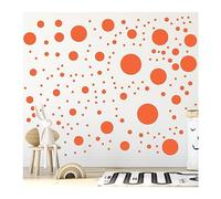 StickerDeen Polka Dot Wall Stickers, Removable Vinyl, Orange, 500+ Pack | Over 500 removable polka dot vinyl wall stickers for decorating bedrooms, classrooms, playrooms and other smooth surfaces