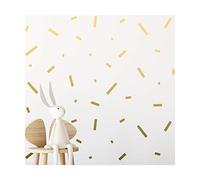 StickerDeen | Rectangle Confetti Shape Decoration Removable Wall Art Vinyl Decal Stickers | (Pack of 316) (Gold)
