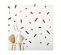 StickerDeen | Rectangle Confetti Shape Decoration Removable Wall Art Vinyl Decal Stickers | (Pack of 316) (Black)