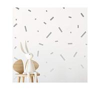 StickerDeen | Rectangle Confetti Shape Decoration Removable Wall Art Vinyl Decal Stickers | (Pack of 316) (Silver)