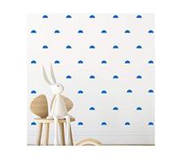 StickerDeen | Semi-Circles, Half Circle Shape Decoration Removable Wall Art Vinyl Decal Stickers | (Pack of 140) (Blue)