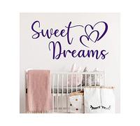 StickerDeen | Sweet Dreams Quote Wall Sticker - Decoration Removable Nursery, Baby Bedroom Art Vinyl Decal Gift | (Large) (Purple)