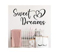 StickerDeen | Sweet Dreams Quote Wall Sticker - Decoration Removable Nursery, Baby Bedroom Art Vinyl Decal Gift | (Large) (Black)