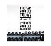 StickerDeen | The Pain You Feel Today is The Strength You Feel Tomorrow - Motivational Quote Decoration Removable Wall Art Vinyl Decal Stickers Gift | (Large) (Black)