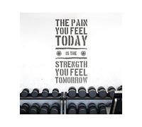 StickerDeen | The Pain You Feel Today is The Strength You Feel Tomorrow - Motivational Quote Decoration Removable Wall Art Vinyl Decal Stickers Gift | (Large) (Silver)