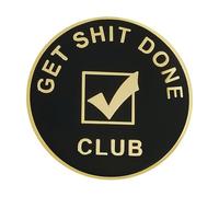 Stickeroonie Motivation Pins Get Done Club Lapel Brooches Gold Plated Black team Business Reward Badge Inspirational 1.2 Inches Backpack Hats Clothing