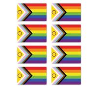 Stickers: 100 x 60 mm, Pack of 8 - Flag - Inclusive Pride - LGBTQ - for Car, Laptop and More