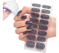 Stickers 16 Pieces Semi-Cured Gel Full Nail | Peel and Stick Nail Polish for DIY Manicure Art Design Home Salon Beauty Daily Wear Fashion Creative D