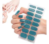 Stickers 16 Pieces Semi-Cured Gel Full Nail | Peel and Stick Nail Polish for DIY Manicure Art Design Home Salon Beauty Daily Wear Fashion Creative D