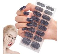 Stickers 16 Pieces Semi-Cured Gel with | Semi-cured gel nail strips for DIY manicure, shiny gel finish, no smudge, stop