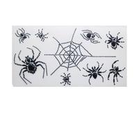 Stickers - 3D Spider & Spider Web Rhinestone Face Jewels, Waterproof Temporary Face Stickers for Halloween, Parties, Cosplay (Black)(Spider Pattern)