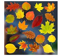 Stickers 4 - Autumn Decorations - 20 Static Cling Double Sided Window Stickers - Photo Realistic Autumn Leaves Decor