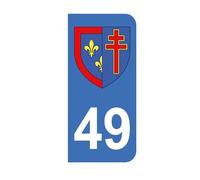 Stickers 49 with Maine et Loire Coat of Arms for Number Plate