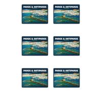 Stickers: 50 mm, 6 pieces - Paros & Antiparos Greece Holiday Souvenir Sticker Vinyl