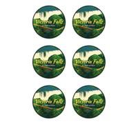 Stickers: 50 mm, Pack of 6 - Round Travel Sticker Victoria Falls Zimbabwe for Car Laptop Suitcase