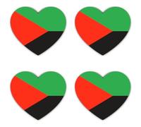 Stickers: 75 mm, 4 pieces, heart sticker set, flag look, vinyl, tri-colour, green, red, black, 75 mm, 4 pieces