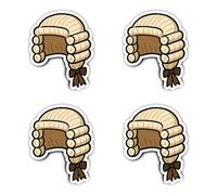 Stickers: 75 mm, 4 pieces - large judge wig sticker for lawyers office