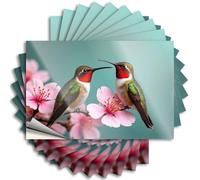 Stickers Beauty Custom Stickers, Hard Waterproof Two Hummingbirds Perch On Blossoms for Hydro Flask | Small Vinyl Decals for Adults Holiday Gift(12X18CM)