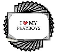 Stickers Bottle Scratch Resistant Decals, Badass Matte Print for Phone Case Darts | Decore for Room Uv Proof Pack I Love My Playboys(12X18CM)