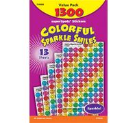 Colorful Sparkle Smiles Stickers Value Pack (1300 Stickers)