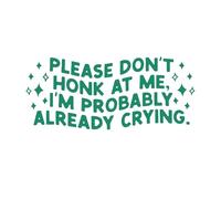 Stickers for Adults Green Please Don't Honk At Me, I'm Probably Already Crying Waterproof Vinyl